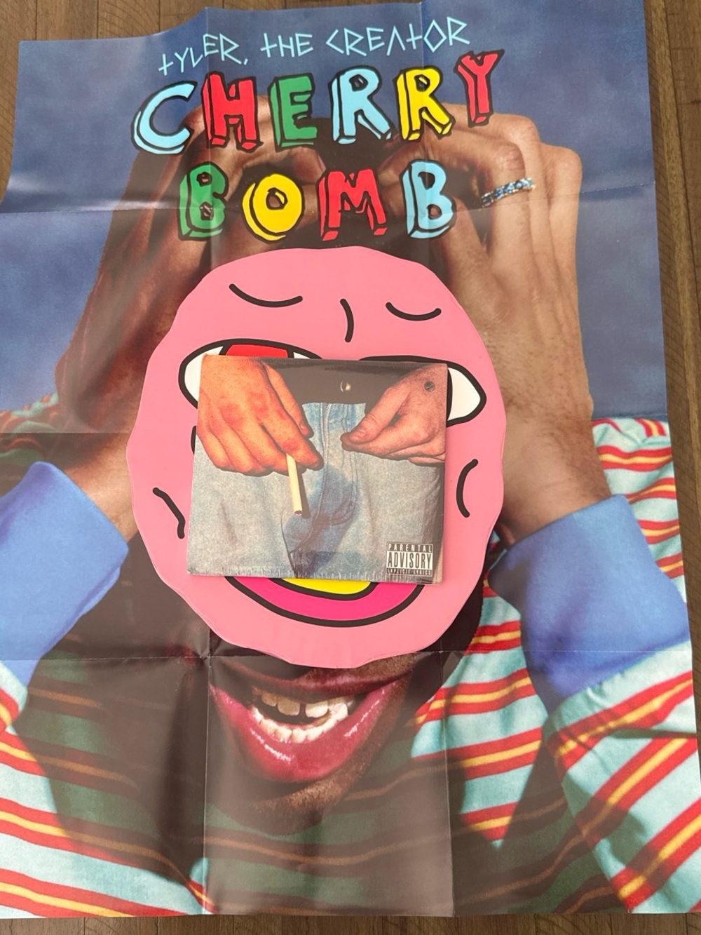 Golf Wang Cherry Bomb Poster with Pink, Red, Yellow, Blue Accents